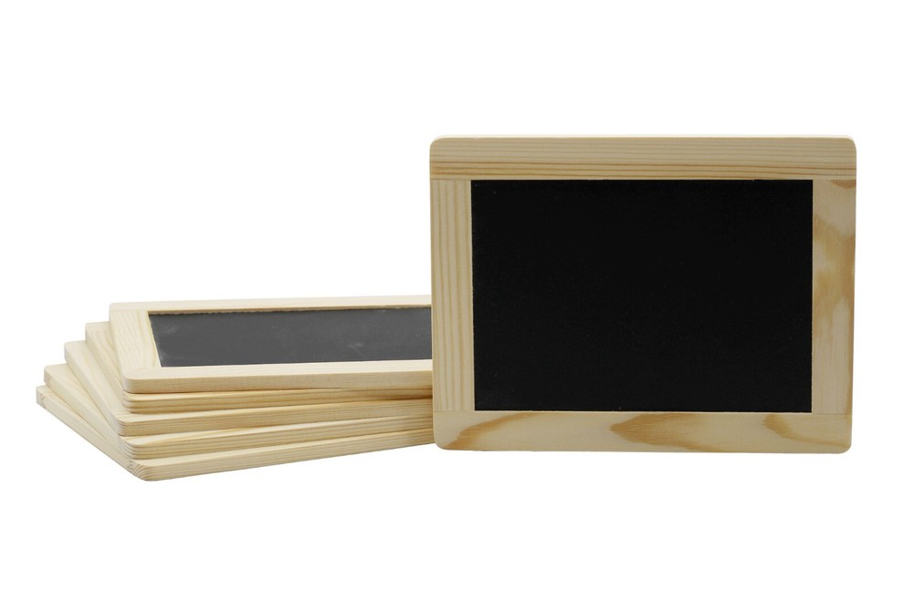 Creative Hobbies 4 x 6 Inch Synthetic Chalkboard w/ Unfinished Wood Frame 6 Pack