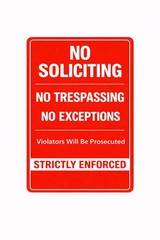 No Soliciting No Trespassing Sign 8×12 Aluminum Metal | No Exceptions | Violator