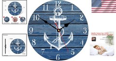Small Cute 8″ Anchor Wall Clock – Rustic Patina Finish