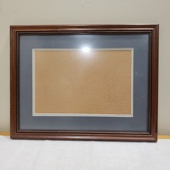Wood Picture Frame 12×16 Traditional Beaded Liner Blue Mat Gallery Wall Decor