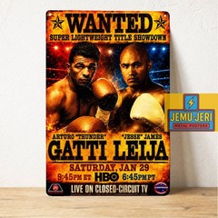 Arturo Gatti vs Jesse James Leija Boxing Metal Tin Sign Poster 20x30cm