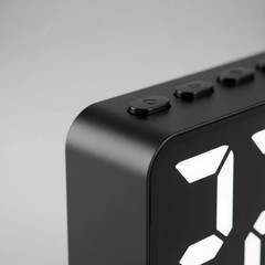 LED Digital Clock Date Temp Ambient Light Dual Alarm Smart Desktop Black Blue