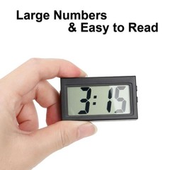 2/4X Portable Mini Car Dashboard Digital Clock for Vehicle Large LCD Time Screen