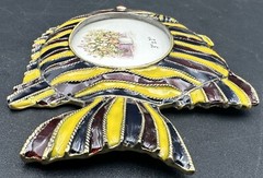 Enamel Jeweled Fish Oval Photo Picture Frame Colorful Tropical Salt Water