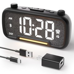 5-in-1 Alarm Clock Radio – FM Radio, Hi-Fi Speaker Sound, Bluetooth Speaker, …