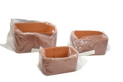 HofferRuffer Faux Leather Storage Baskets Small Brown Set Of 3 With Handles Bins