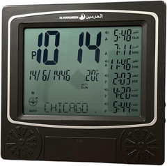 Digital Azan Clock with Automatic Prayer Time Adjustments Including DST and 5 Ti