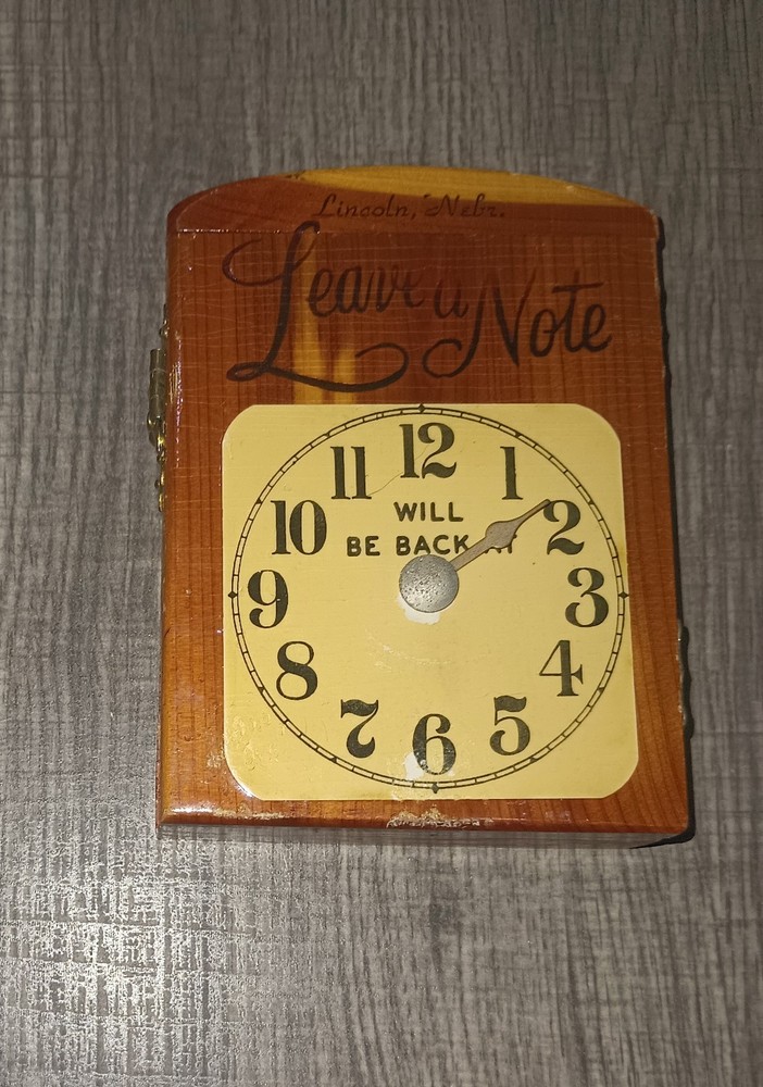 Vintage Wooden Leave A Note Will Be Back At Box 3″X4″X1″