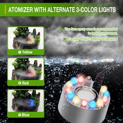 Indoor Water Fountain LED Light Tabletop Resin Rockery Fengshui Waterfall Decor
