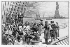 Immigrants Arriving In New York City Statue Of Liberty 1887 Poster 36×24