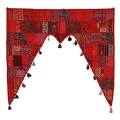 Indian Embroidered Toran Door Hanging Vintage Patchwork Valances Wall Hanging