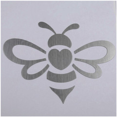 Minimalist Bee Metallic Sticker Cute Honey Bee Vinyl Decal 3×2.5in 2 Pack