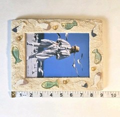 By The Sea 2 Picture 5×7 Plastic Glass, Jewel Fish Design Frames, Beachy Decor.