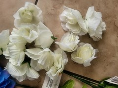Mixed Artificial Flower & Greenery Stem Lot Roses Hydrangea Floral Craft Decor