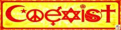 COEXIST SIGN MINI STREET 3″X12″ METAL USA MADE HIPPIE PEACE HARMONY LOVE RASTA