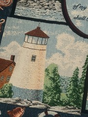 VTG Goodwin Weavers Lighthouse Woven Tapestry Throw Blanket. 100% cotton USA