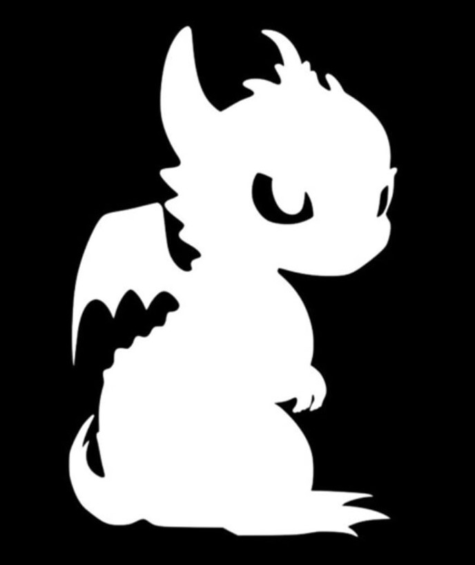 Baby Toothless Dragon 5″ Vinyl Decals Black or White Car Truck Window