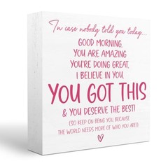 Pink Office Decor, Inspirational Awareness Positive Affirmation Sign Wooden