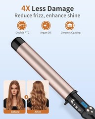 1 1/2 Inch Large Curling Wand for Long Hair, 1.5 Inch Dual Voltage Hair Curli…