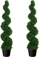 5’/4’/3.2’/3′ Artificial Cone Boxwood Tower Topiary Faux Tree 2pcs UV Outdoor