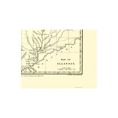 Historic City Map – Albion Environs Illinois – Longman 1822 – Vintage Wall Art