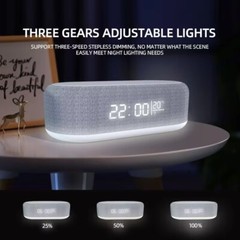 4 in 1 Multi-Function Alarm Clock Display Wireless Charging for Smartphones