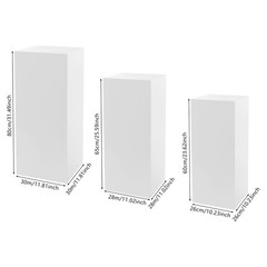 Metal Cube Pedestal Table Display Riser Flower Sculputure Lamp Base Stand 3pcs