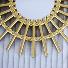 3 PCS Gold 9.8 x 9.8 Inch Mirror Wall Decor Small Hanging Living Room Bedroom