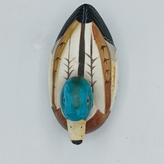 Hand Painted Duck Decoy Figurine Mallard Ceramic 5″