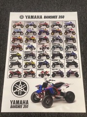 Yamaha Banshee yfz350 Generations Banner Poster 1987 – 2010 350 yfz print canvas