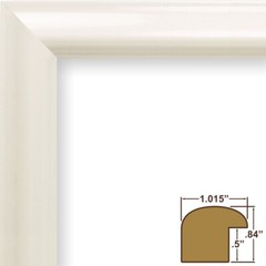 Craig Frames Bullnose, 1 Inch Wide Glossy White Picture Frame