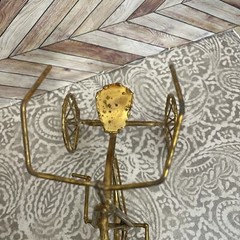 Vintage Brass bicycle bike decoration metal Tricycle display shelf sitter 8.5×9”