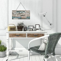 Rustic Metal Patio Sign Outdoor Wall Decor Farmhouse Hanging Porch Garden Art