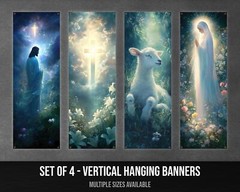 Christian Faith Wall Decor – Set of 4 Inspirational Banners