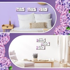 3 Pcs Butterfly Wooden Hanging Wall Art Positive Quotes Butterfly Wall Art Pr…