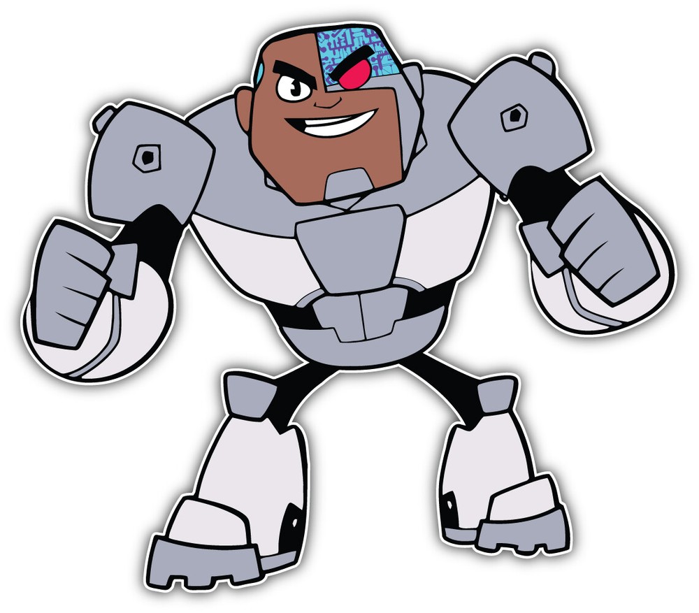 Cyborg Teen Titans Cartoon Character Sticker Bumper Decal – »SIZES»