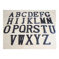 House Door Alphabet Letters and Numbers Signs Cast Wrought Iron Black Antique