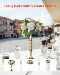 10PCS 9.5in Artificial Flower Ball Centerpieces Pink White Rose Bouquet