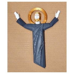 Notre Dame Fan Gift – Touchdown Jesus 3D Print – Blue Gold White Fighting Irish