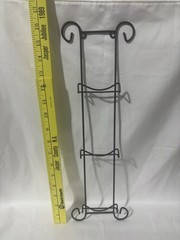 Black Metal Vertical Plate Rack Wall Mounted Ornate Traditional Matte Finish
