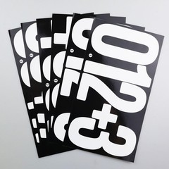 Large White Self Adhesive Waterproof Numbers 0-9 Sticker For Bins Mailbox 6″ 9PC