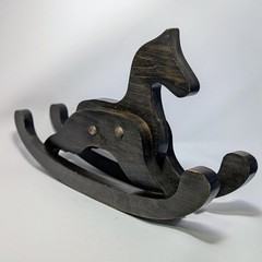 Vintage Handmade Solid Wood Rocking Horse 17″ Long 9.5″ Tall