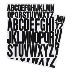 12 Sheets Letter Stickers 1 Inch 2 Inch Self Adhesive Alphabet Sticker Black