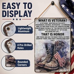 Military Decor Army Patriotic Metal Sign Wall Decor What Is a Veteran Metal Tin