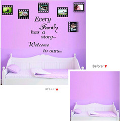 Every Family Has a Story,Family Wall Stickers Decor for Living Room,Contains 6 P