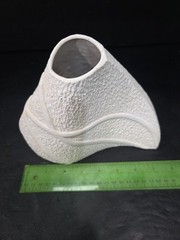 Organic White Vase Textured Wavy Triangle Unique Minimalism MCM