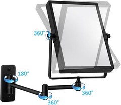 3X Magnified Wall Mounted Mirror, Rectangular 8×6 Inch with Extendable Arm |