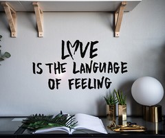 Vinyl Wall Decal Love Language Feeling Romance Stickers 22.5 in x 12 in gz051