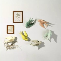 1PCS Ceramic Simulation Swallows Wall Hanging Birds Flying Bird Ornament Decor