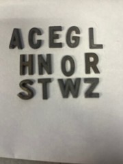 Metal Letters 1/2 inch long Straight Narrow Font price per letter*